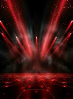 Ai generative Backdrop With Illumination Of Red Spotlights For Flyers realistic image ultra hd high design photo