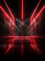 Ai generative Backdrop With Illumination Of Red Spotlights For Flyers realistic image ultra hd high design photo