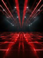 Ai generative Backdrop With Illumination Of Red Spotlights For Flyers realistic image ultra hd high design photo