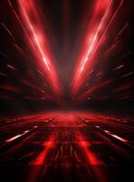 Ai generative Backdrop With Illumination Of Red Spotlights For Flyers realistic image ultra hd high design photo