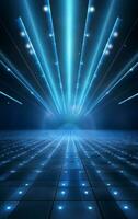 Ai generative Backdrop With Illumination Of blue Spotlights For Flyers realistic image ultra hd high design photo