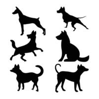 Collection of dog silhouettes. vector