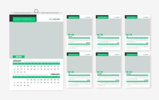 2024 calendar design template, six page 2024 modern print ready calendar design template vector