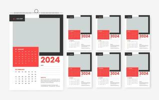 2024 calendar design template, six page 2024 modern print ready calendar design template vector