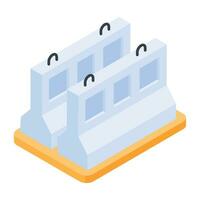 Check out this isometric illustration of concrete barriers vector