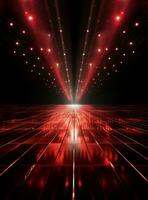 Ai generative Backdrop With Illumination Of Red Spotlights For Flyers realistic image ultra hd high design photo