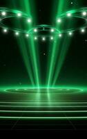 ai generativo fondo con iluminación de verde focos para volantes realista imagen, ultra alta definición, alto diseño muy detallado foto
