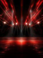 Ai generative Backdrop With Illumination Of Red Spotlights For Flyers realistic image ultra hd high design photo