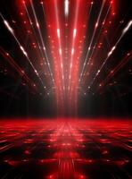 Ai generative Backdrop With Illumination Of Red Spotlights For Flyers realistic image ultra hd high design photo