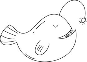 Outline sea animals clipart. aquatic life clipart. underwater animals clipart vector