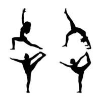 A collection of artistic gymnastics body. vector