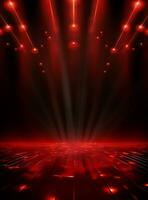Ai generative Backdrop With Illumination Of Red Spotlights For Flyers realistic image ultra hd high design photo