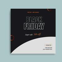 Black Friday special sale social media post banner vector