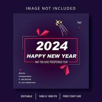 New year social media banner template vector