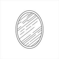 Hand drawn cartoon Vector illustration oval mirror icon in doodle style