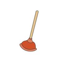 Vector illustration cartoon plunger icon in doodle style