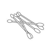 Hand drawn cartoon Vector illustration cotton buds icon in doodle style