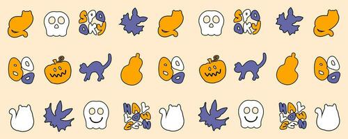 Happy halloween outline cup pattern. Perfect for mug, poster, banner and card. vector