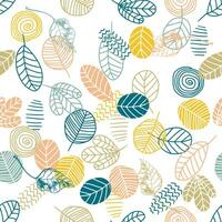 Trendy line art seamless pattern with striped leaves. Perfect print for tee, paper, textile and fabric. vector