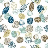 Elegant doodle seamless pattern with linden leaves. Perfect print for tee, paper, textile and fabric. vector