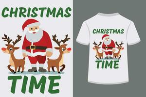 Navidad tiempo, Navidad día, tipografía t camisa diseño. vector