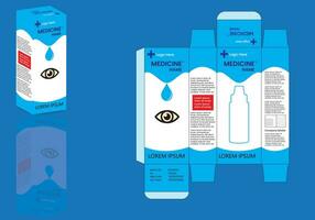 Eye drop box, package design. Box, packaging template for product.   Box, packaging die cut template design. vector