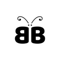 B Butterfly brand name vector icon.