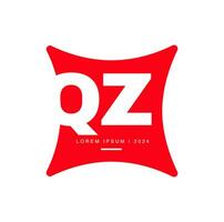 QZ typography monogram. Brand name lettering. vector