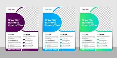 Business Flyer Template with Mockup Pro Vector