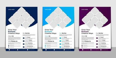 Business Flyer Template with Mockup Pro Vector