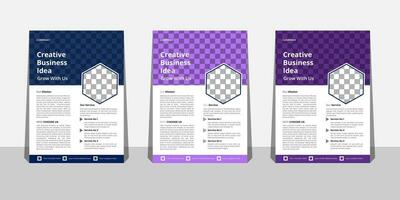 Business Flyer Template with Mockup Free Vector