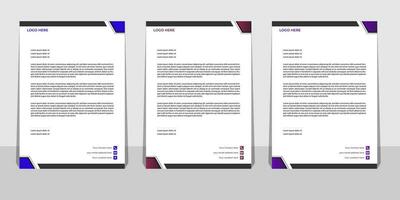 Letterhead Template Set with Wave Design Free Vector