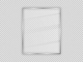 Glass plate in vertical frame isolated on background. Vector illustration.