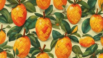 Mango pattern background design AI Generated photo