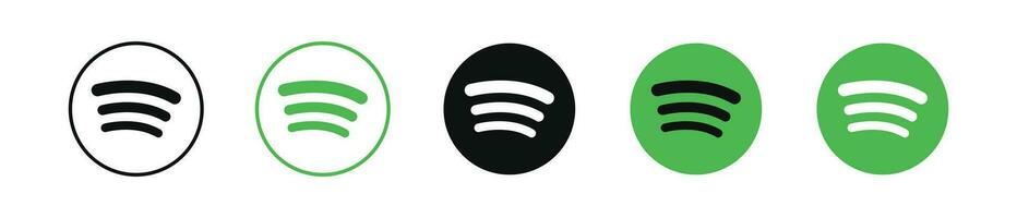 Spotify icon. Spotify Social media logo. Set of Spotify icon Collection. vector