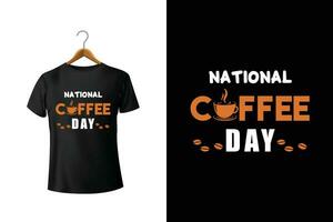 National Coffee Day Typography T-Shirt Design vector