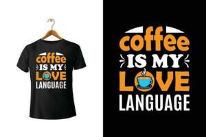 café es mi amor idioma camiseta diseño vector