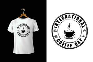 diseño de camiseta del día internacional del café vector