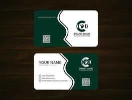 Modern creative green and white business card template design. vector
