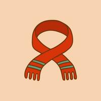 Christmas Scarf Symbol. Social Media Post. Christmas Vector Illustration.