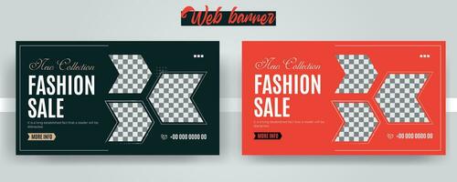 Special Discount Fashion Sale web banner template for business marketing,Template banner and cover ads, can use for social media, template sale with black and red color, file with layered and eps 10 vector