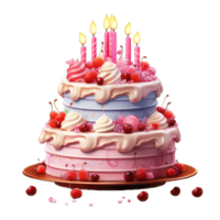 Geburtstag Kuchen mit Kerzen transparent Hintergrund png