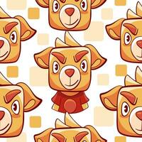 Vector pattern of cartoon cute funny dog.