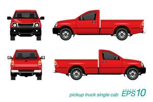 Red Pickup Truck Template vector