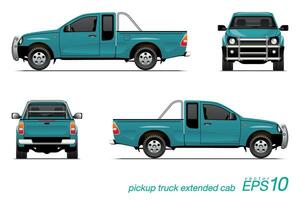 Green Pickup Truck Template vector