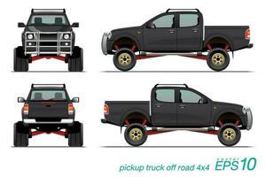 Off Road 4x4 Pickup Truck Template vector