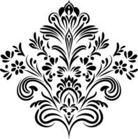 Vintage damask baroque ornament with floral retro antique style. Isolated element for wedding decoration. vector