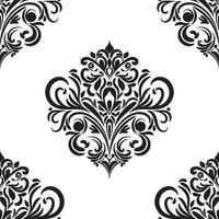 Damask floral motif tile pattern. Luxury tile isolated element. vector
