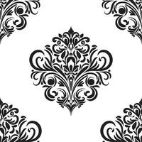 Damask floral motif tile pattern. Luxury tile isolated element. vector