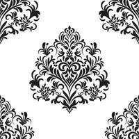 Damask floral motif tile pattern. Luxury tile isolated element. vector